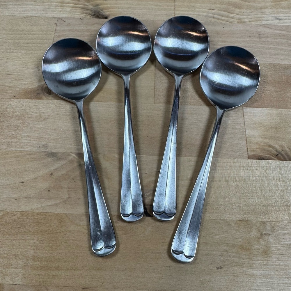Supreme Cutlery Towle Japan Liberty Bell Stainless Steel Soup Spoon Set of (4)